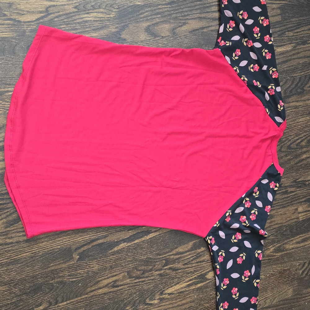 LuLaRoe Red Randy Baseball Tee - Picture 3 of 3
